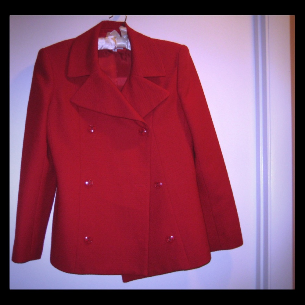 Red Wool Jacket Size 6